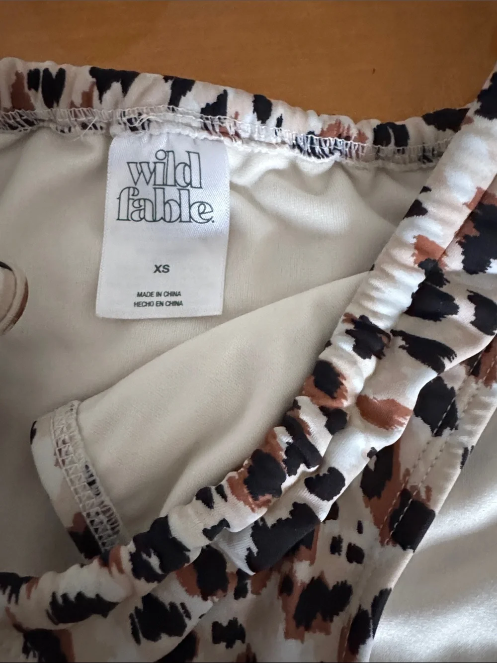 wild fable White Leopard Print Tie-Side Bikini size xs
